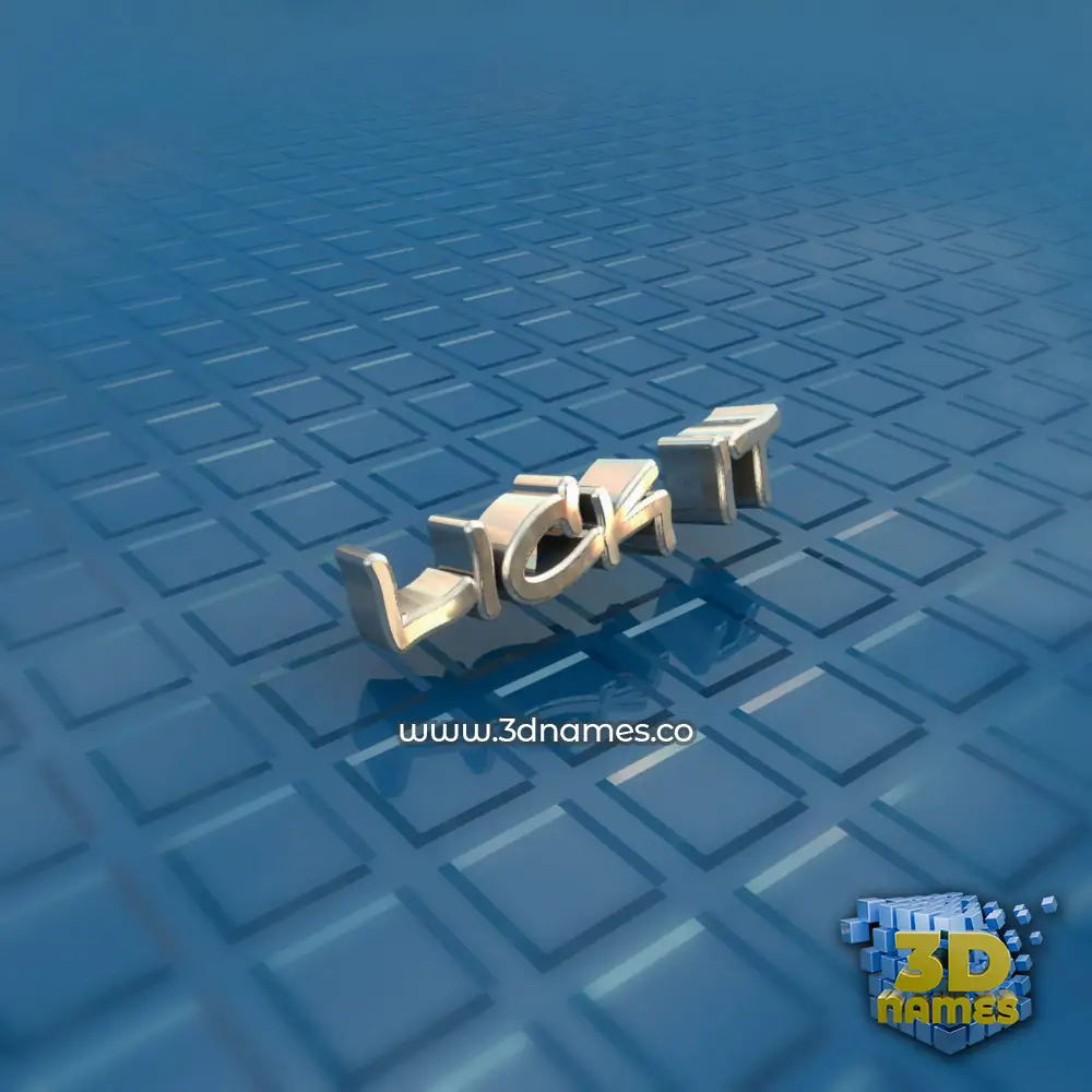 lick it in Blue Bling style - 3D name wallpaper