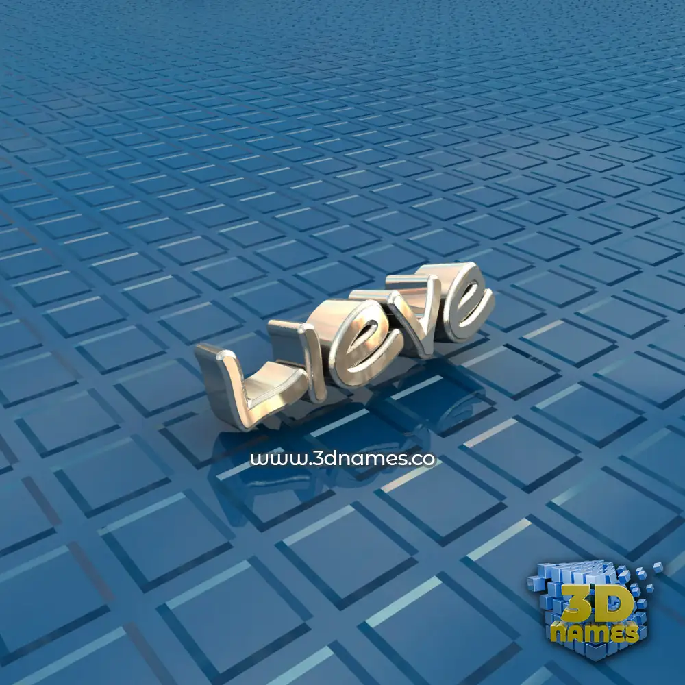 lieve in Blue Bling style - 3D name wallpaper