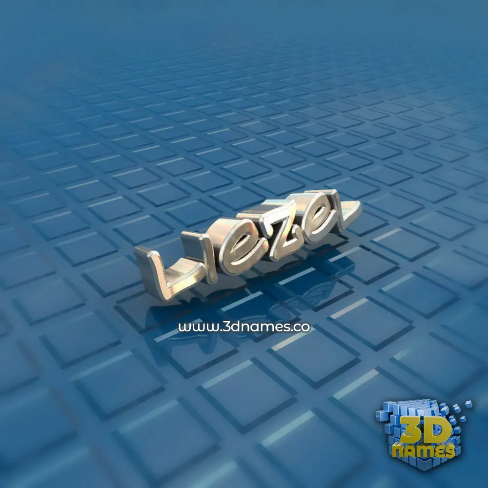 liezel in Blue Bling style - 3D name wallpaper