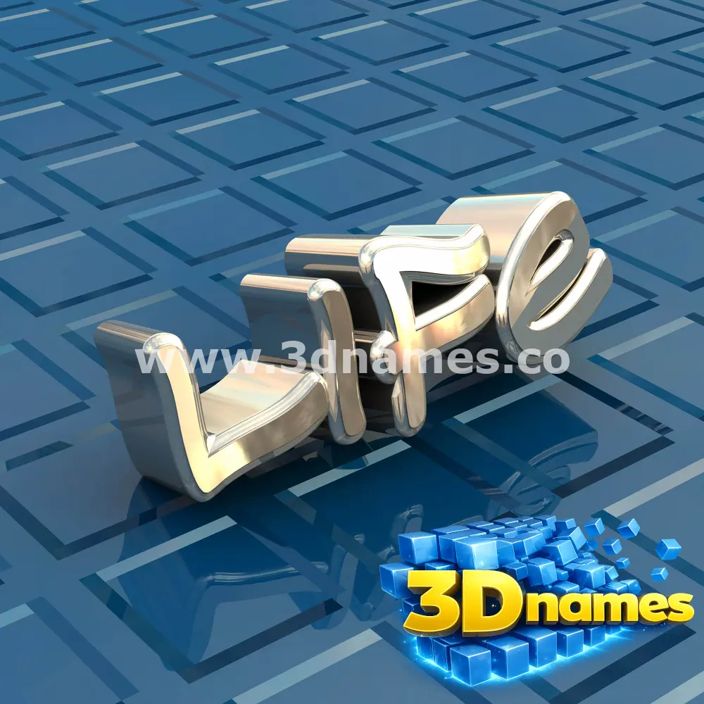 life in Blue Bling style - 3D name wallpaper