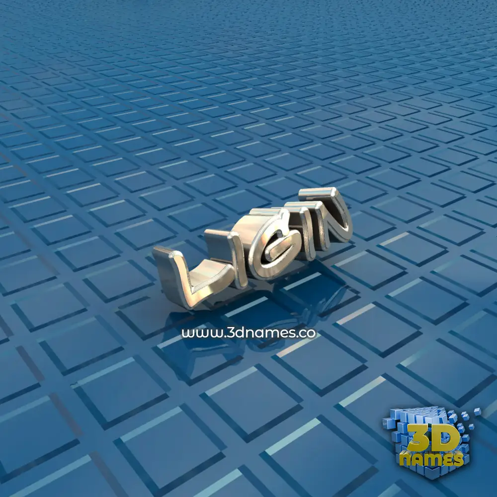 ligin in Blue Bling style - 3D name wallpaper