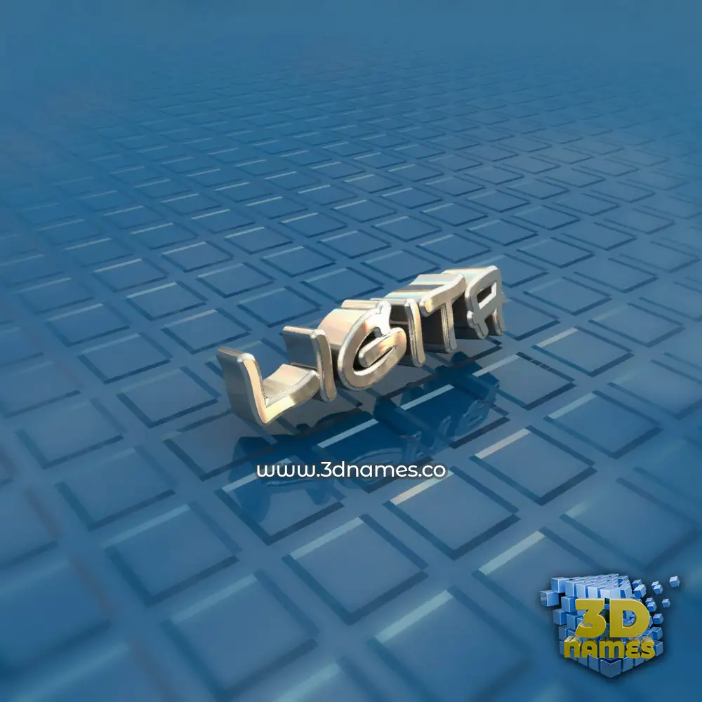 ligita in Blue Bling style - 3D name wallpaper