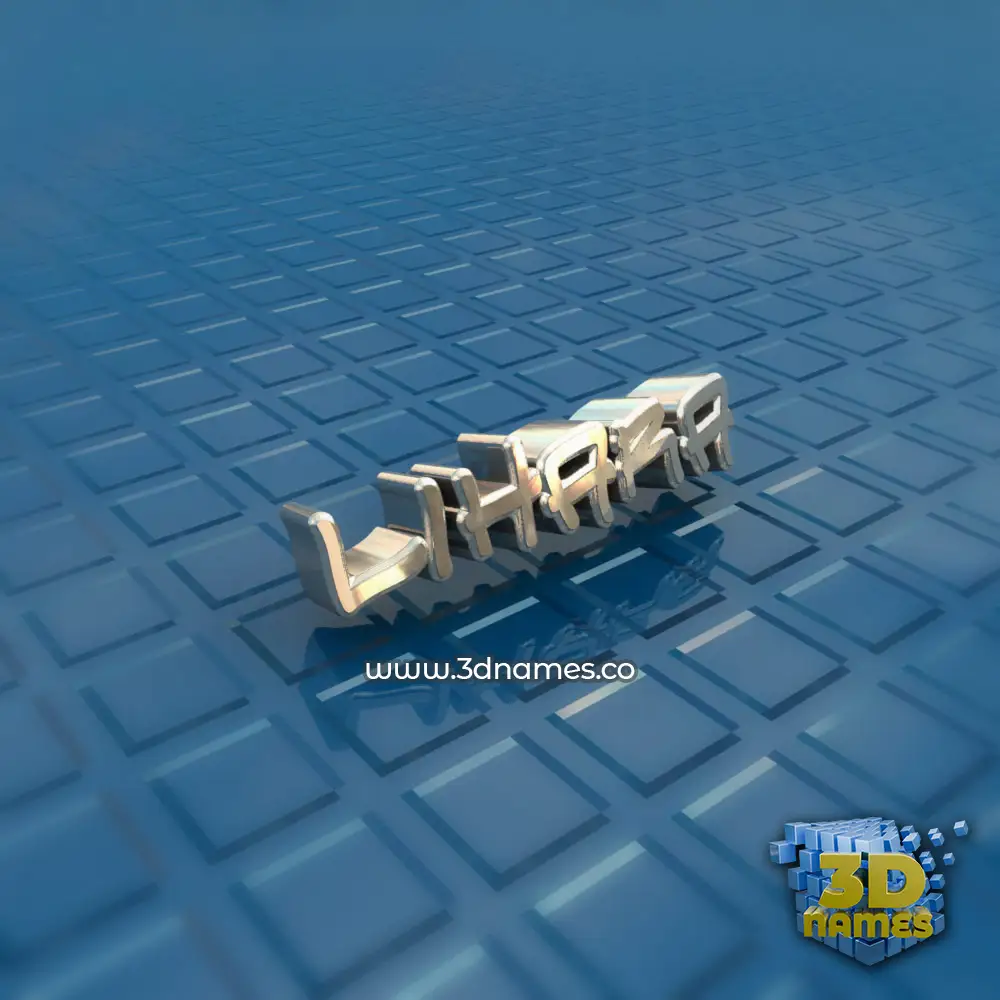 lihara in Blue Bling style - 3D name wallpaper