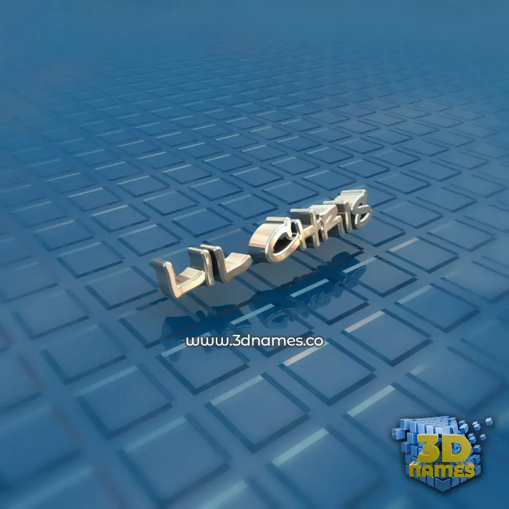 lil chris in Blue Bling style - 3D name wallpaper