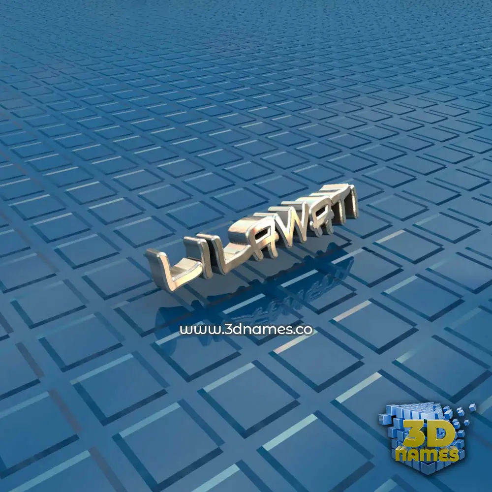 lilawati in Blue Bling style - 3D name wallpaper