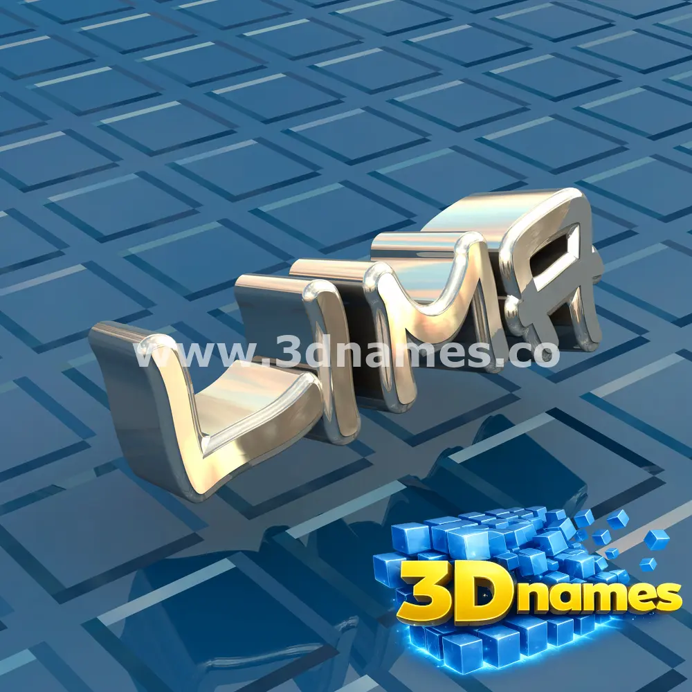 lima in Blue Bling style - 3D name wallpaper