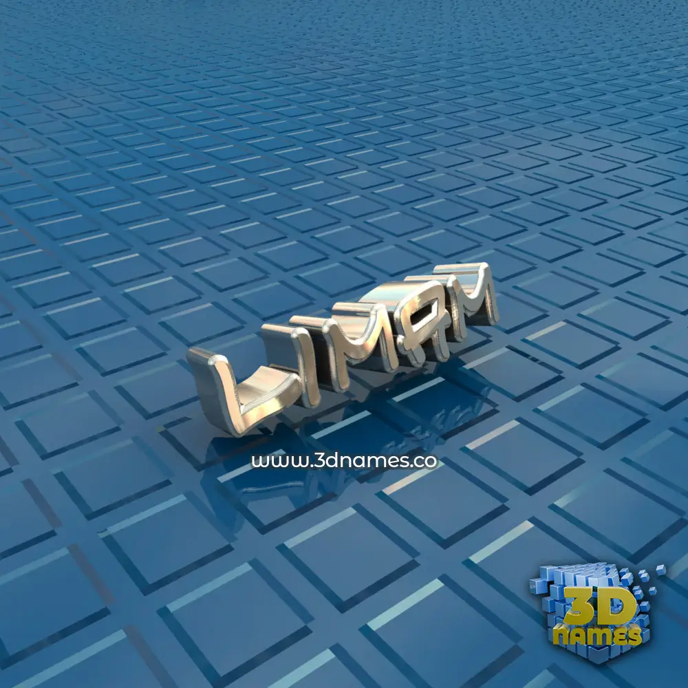 limam in Blue Bling style - 3D name wallpaper