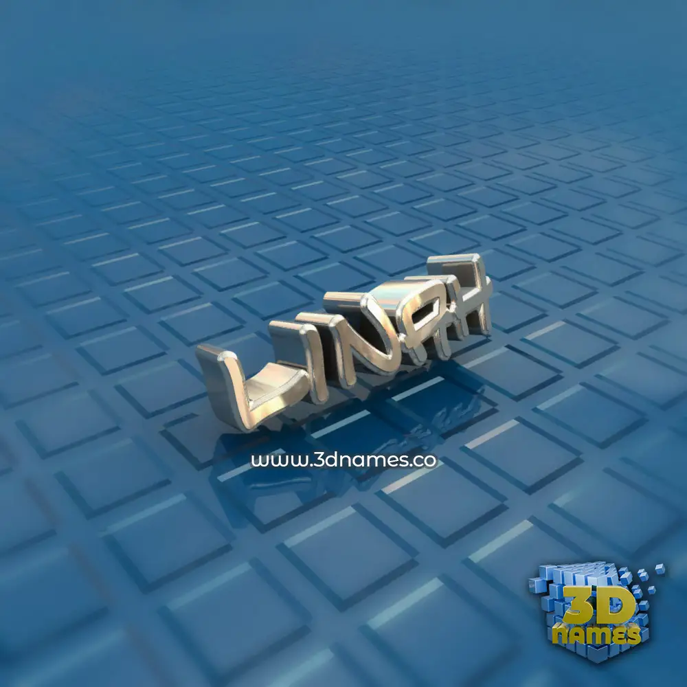 linah in Blue Bling style - 3D name wallpaper