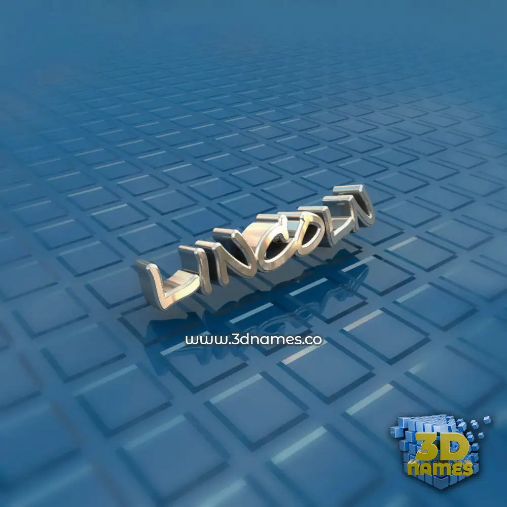 lincoln in Blue Bling style - 3D name wallpaper