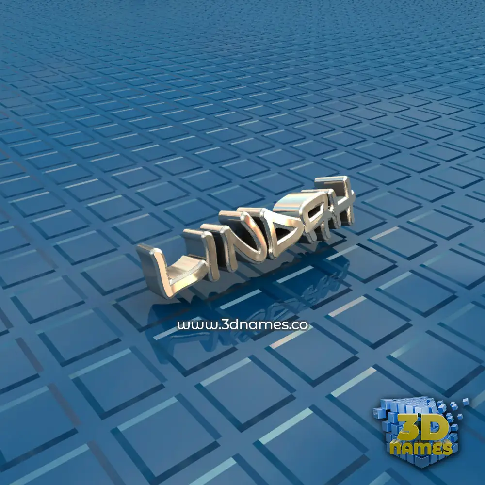 lindah in Blue Bling style - 3D name wallpaper