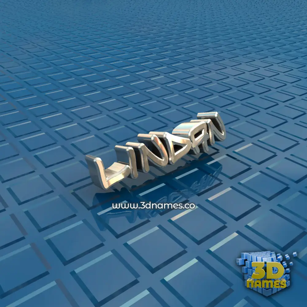 lindan in Blue Bling style - 3D name wallpaper