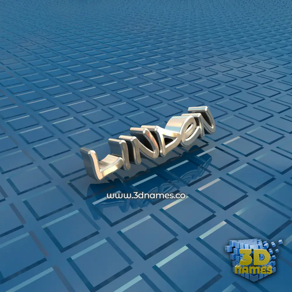 linden in Blue Bling style - 3D name wallpaper