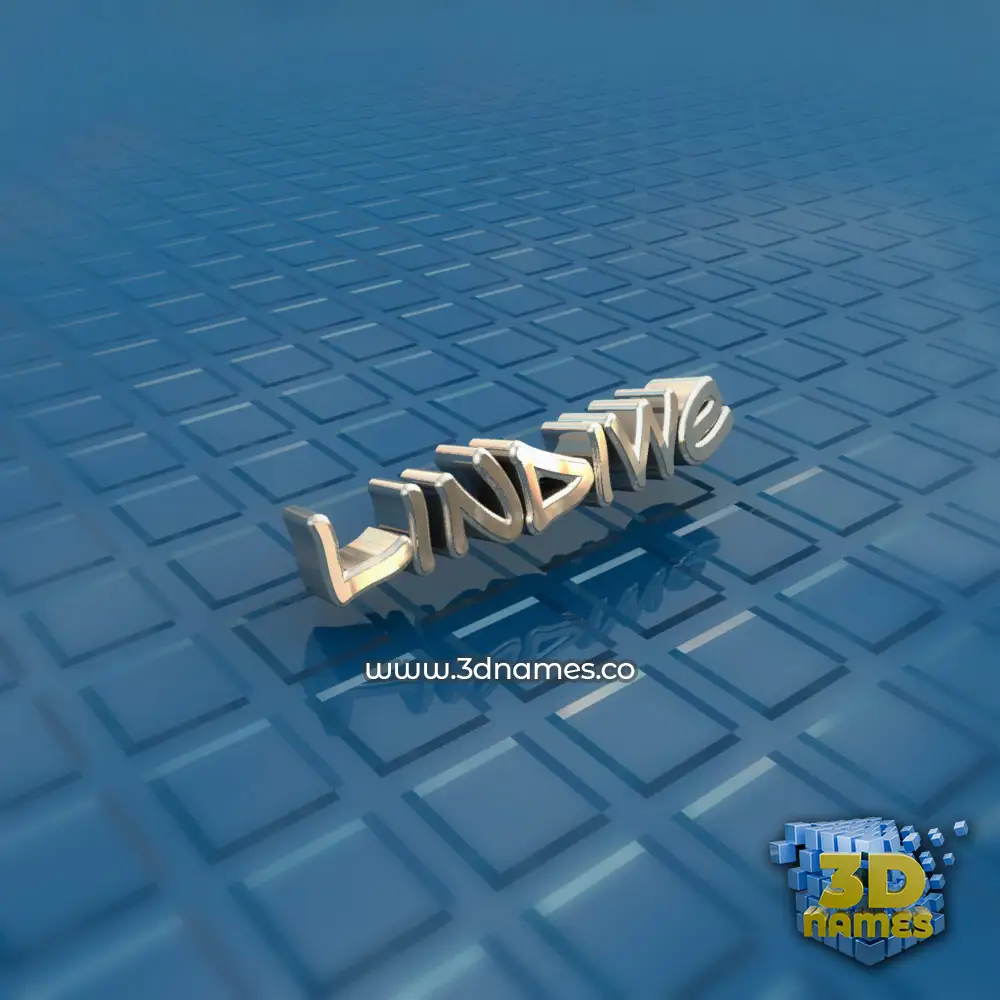 lindiwe in Blue Bling style - 3D name wallpaper