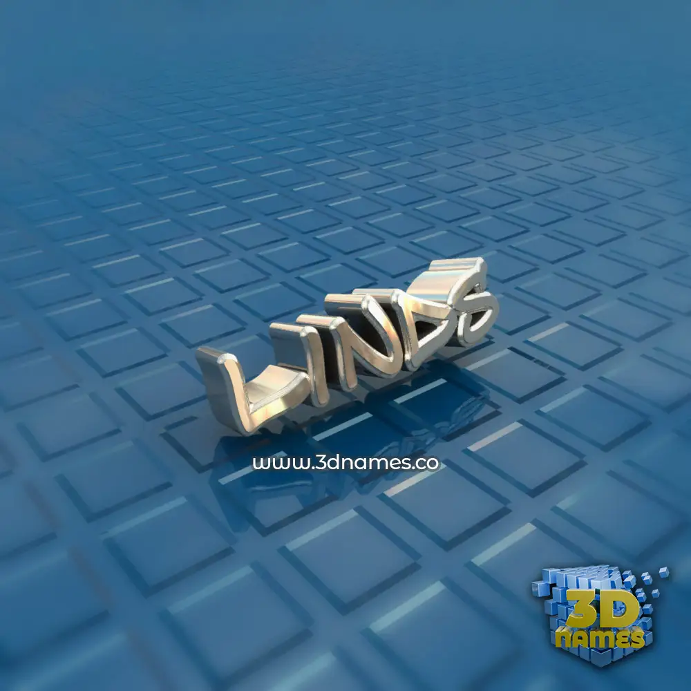 linds in Blue Bling style - 3D name wallpaper