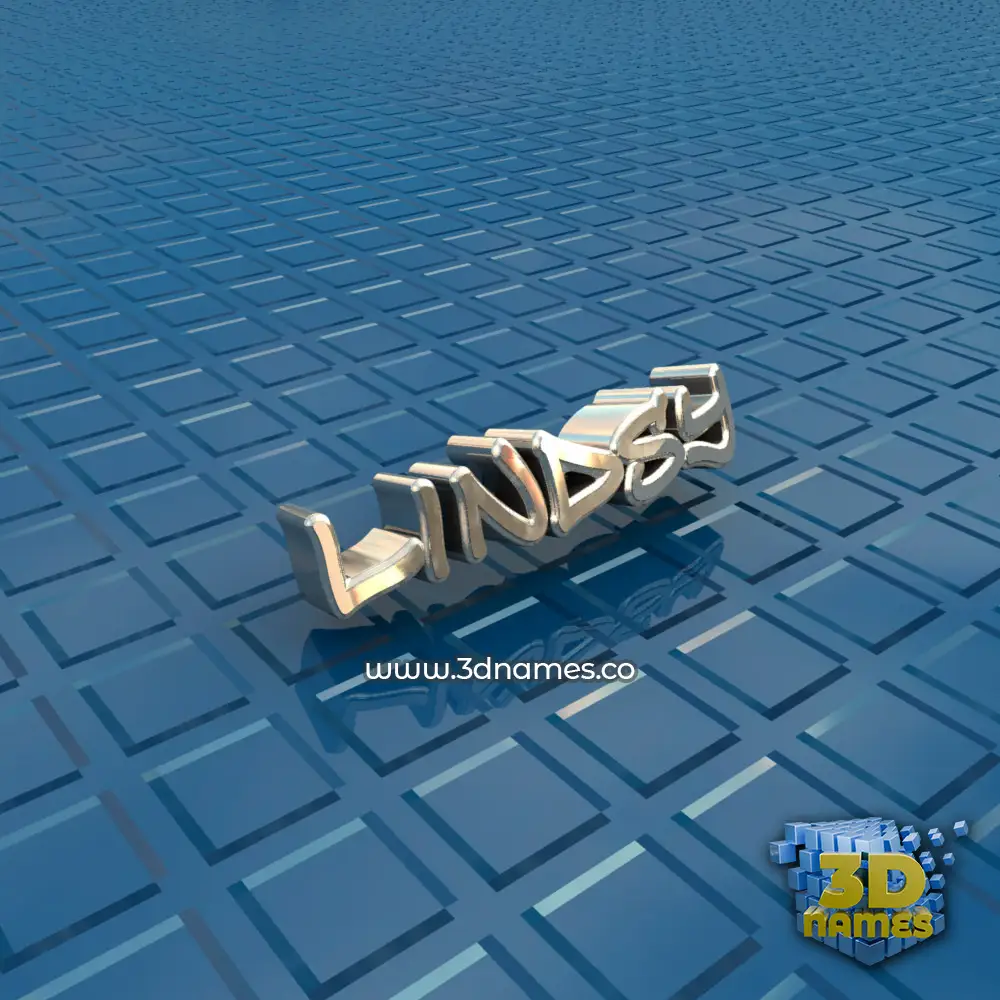 lindsy in Blue Bling style - 3D name wallpaper