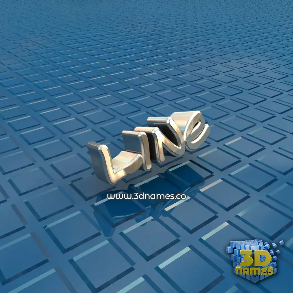line in Blue Bling style - 3D name wallpaper