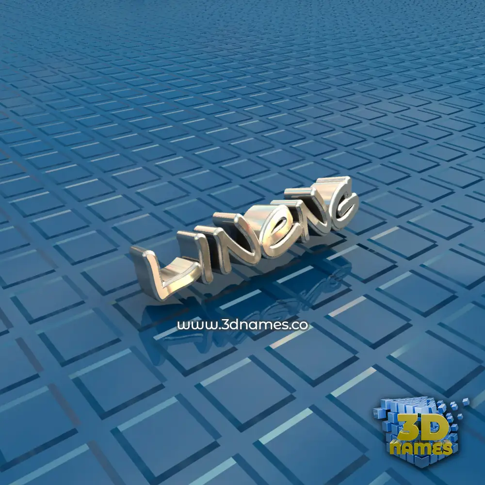 lineng in Blue Bling style - 3D name wallpaper