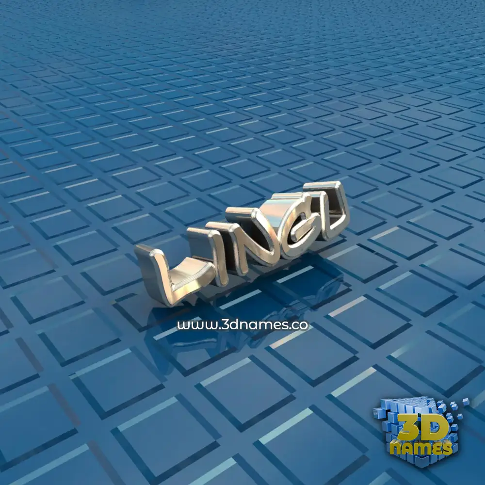 lingu in Blue Bling style - 3D name wallpaper