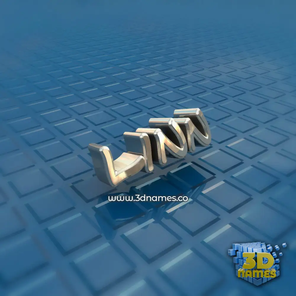 linn in Blue Bling style - 3D name wallpaper
