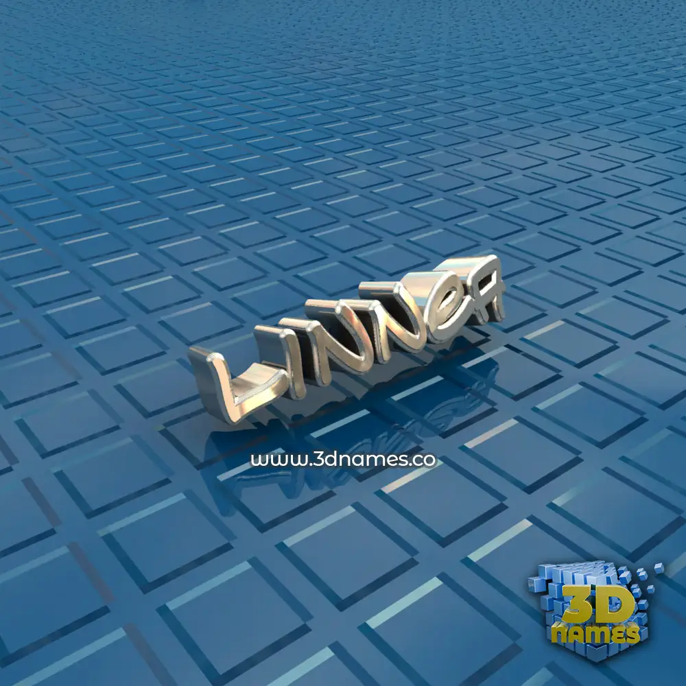 linnea in Blue Bling style - 3D name wallpaper