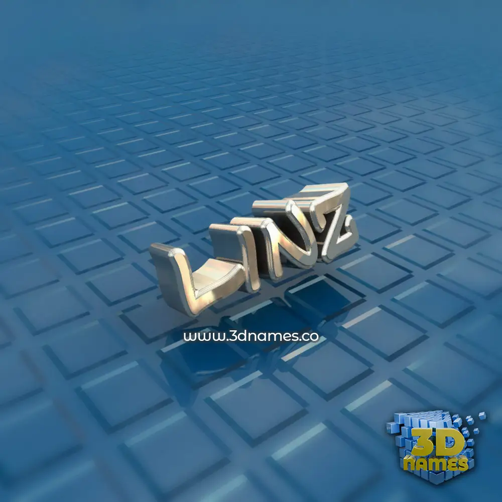 linz in Blue Bling style - 3D name wallpaper