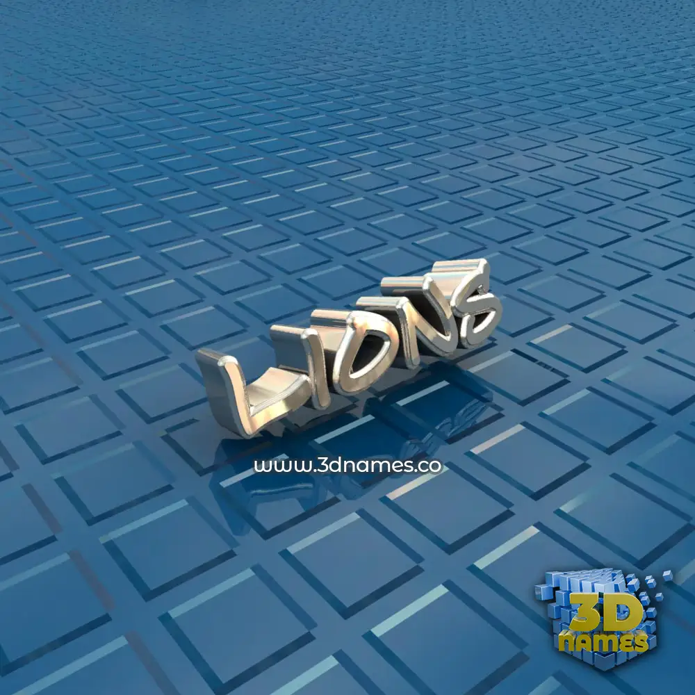 lions in Blue Bling style - 3D name wallpaper