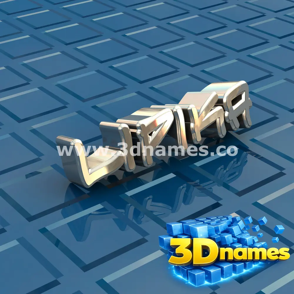 lipika in Blue Bling style - 3D name wallpaper