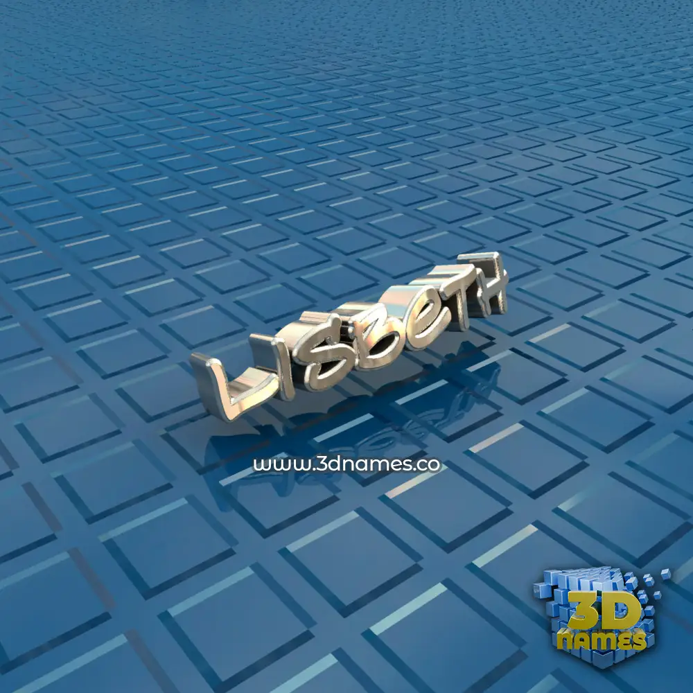 lisbeth in Blue Bling style - 3D name wallpaper