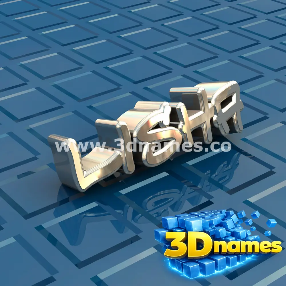 lisha in Blue Bling style - 3D name wallpaper