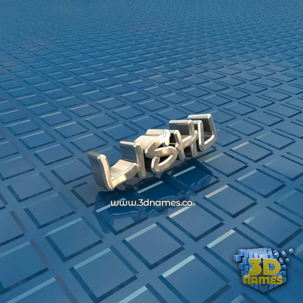 lishu in Blue Bling style - 3D name wallpaper