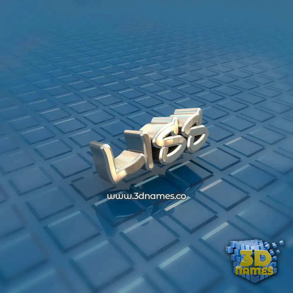 liss in Blue Bling style - 3D name wallpaper