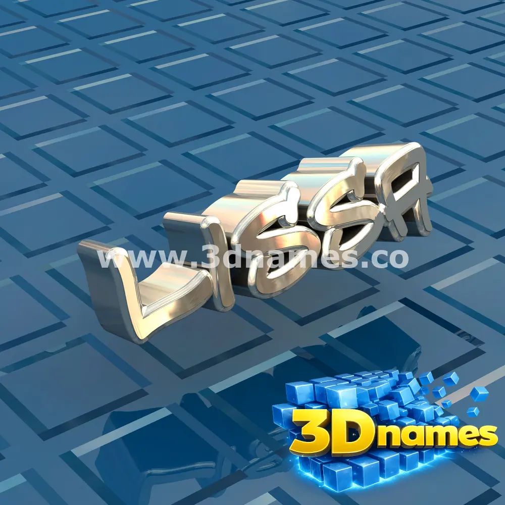 lissa in Blue Bling style - 3D name wallpaper