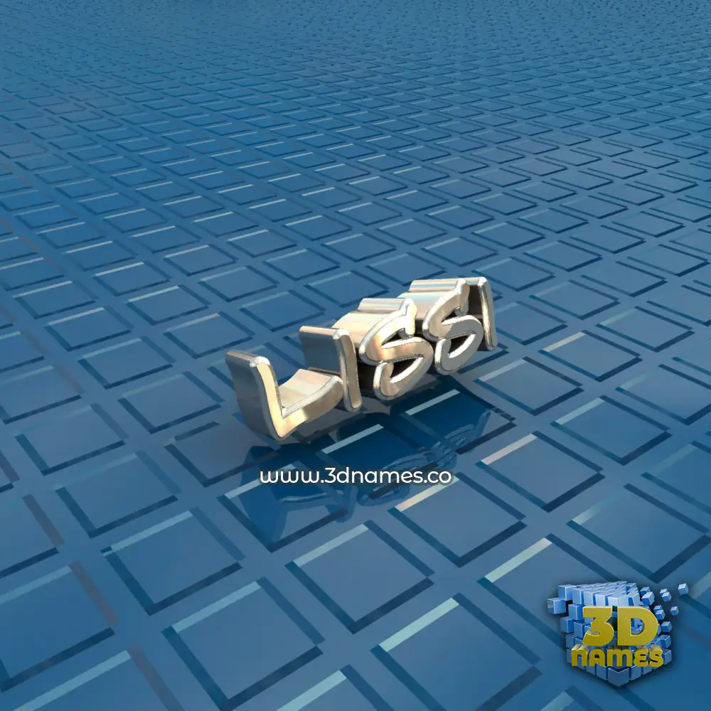 lissi in Blue Bling style - 3D name wallpaper