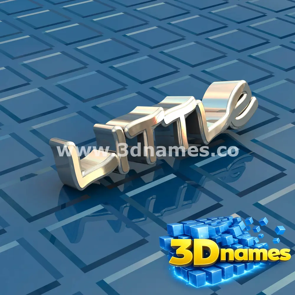 little in Blue Bling style - 3D name wallpaper