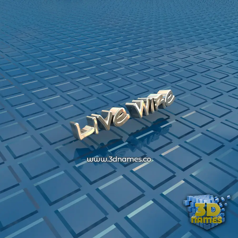 live wire in Blue Bling style - 3D name wallpaper