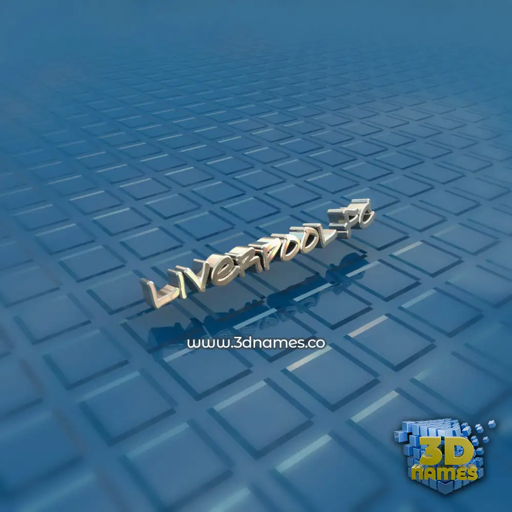 liverpool fc in Blue Bling style - 3D name wallpaper