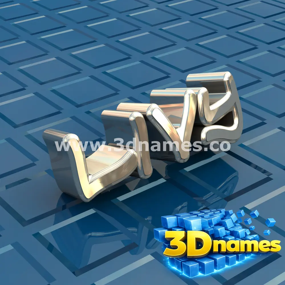 livy in Blue Bling style - 3D name wallpaper