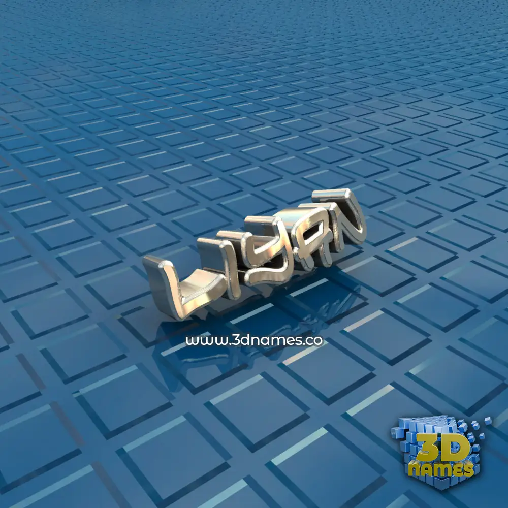 liyan in Blue Bling style - 3D name wallpaper