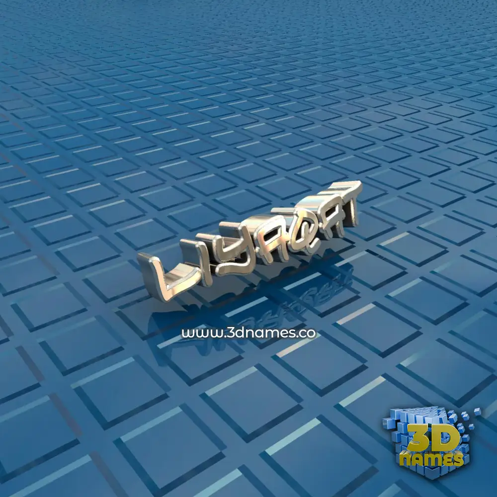 liyaqat in Blue Bling style - 3D name wallpaper