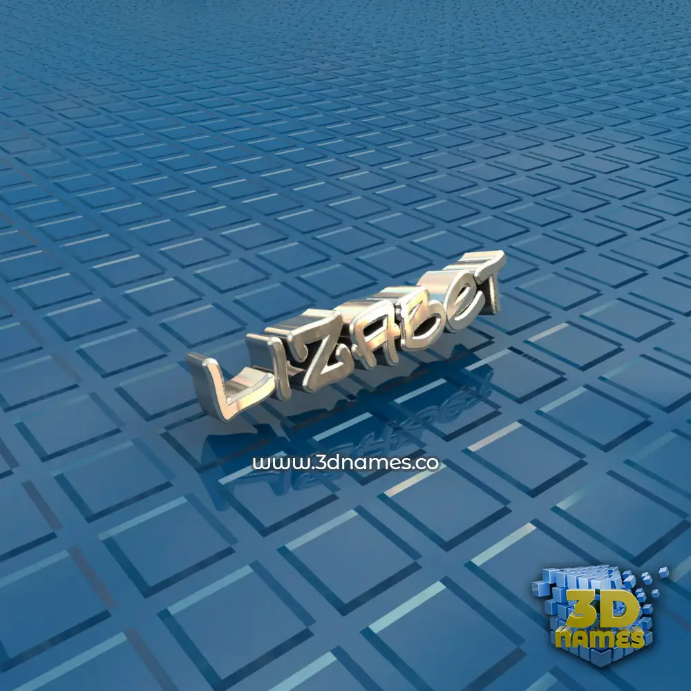lizabet in Blue Bling style - 3D name wallpaper