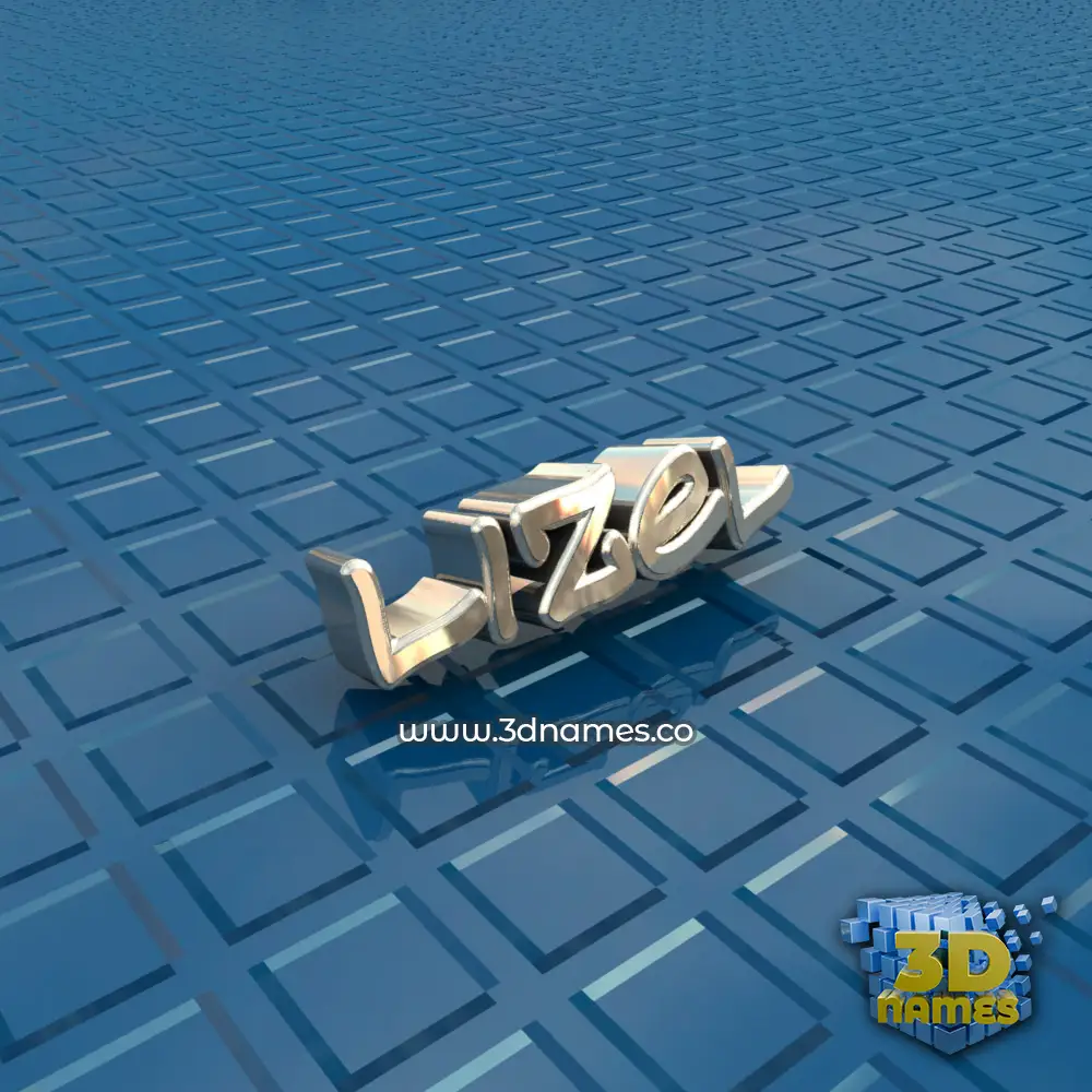 lizel in Blue Bling style - 3D name wallpaper