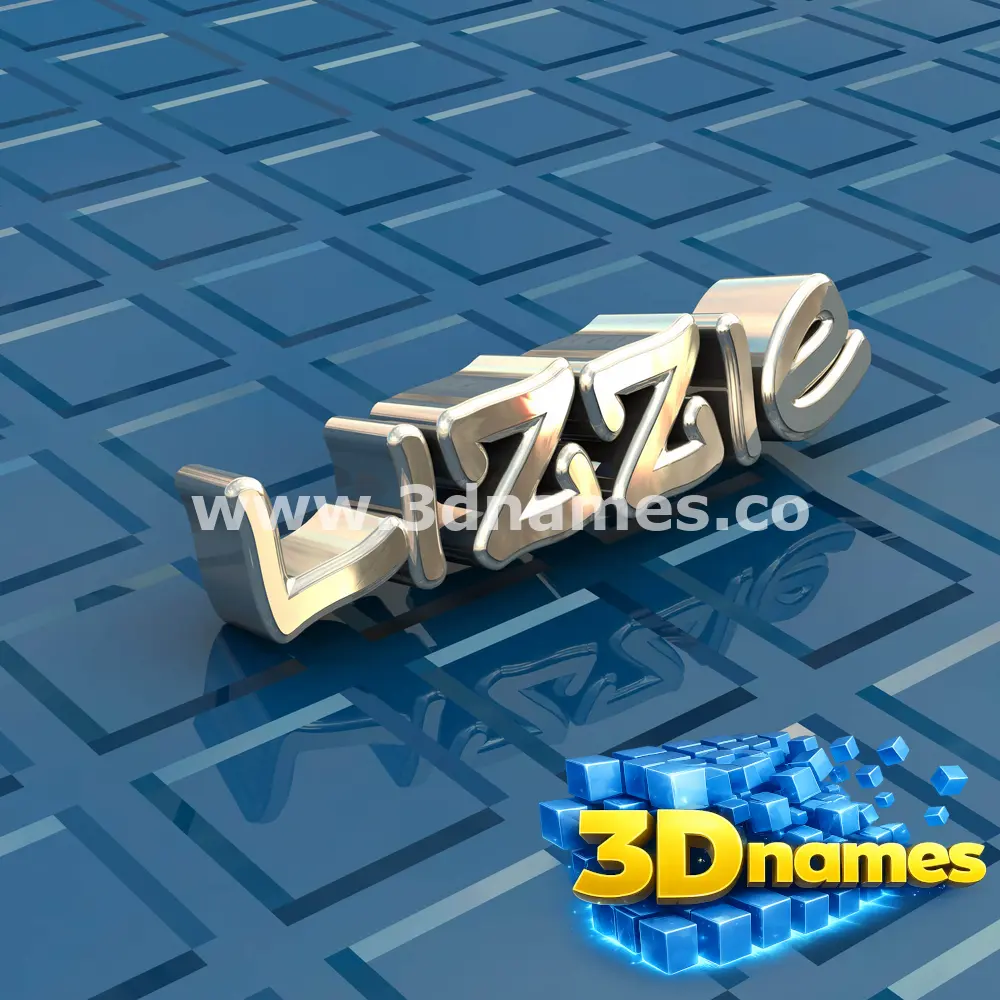 lizzie in Blue Bling style - 3D name wallpaper