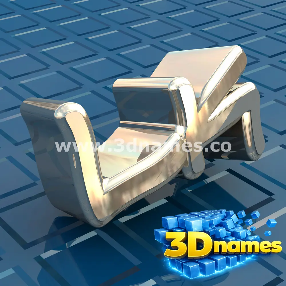 lk in Blue Bling style - 3D name wallpaper