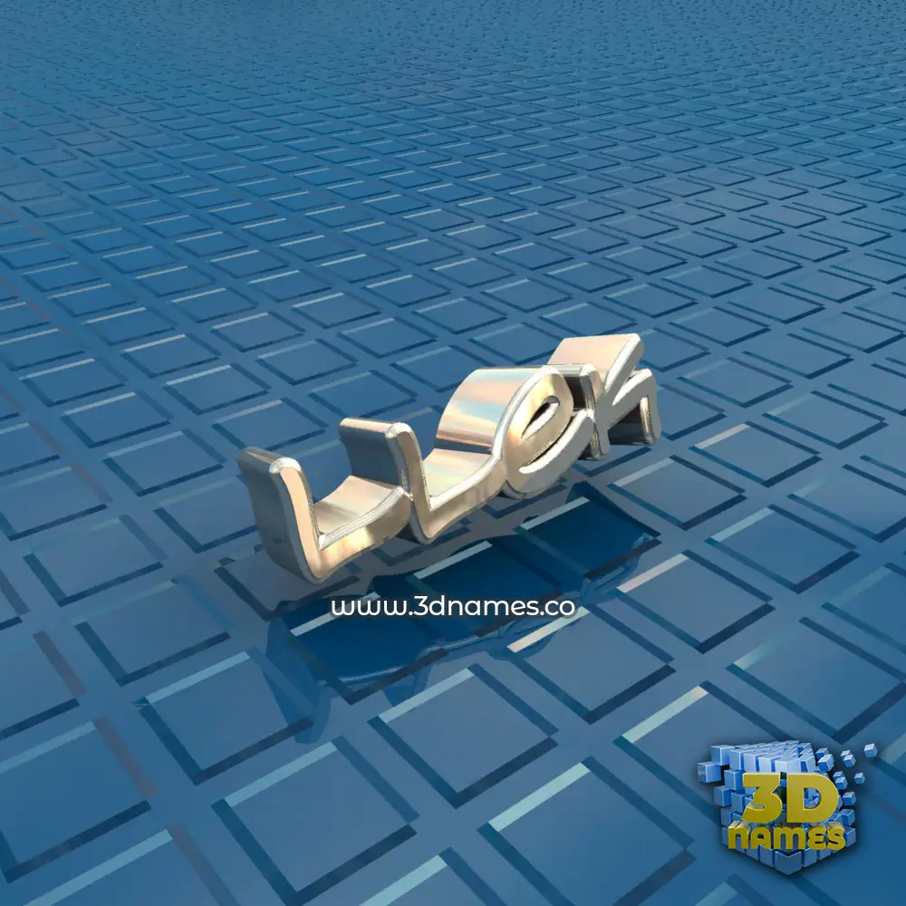 llek in Blue Bling style - 3D name wallpaper