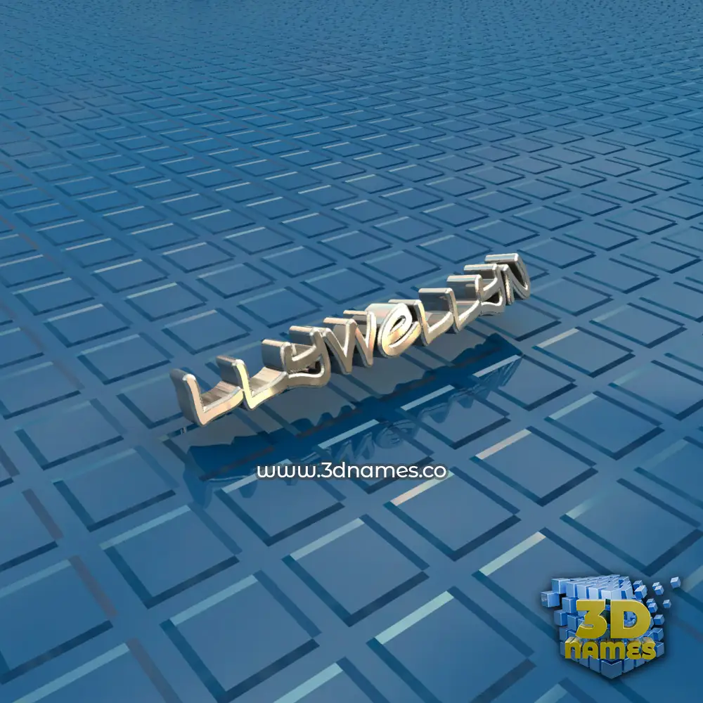llywellyn in Blue Bling style - 3D name wallpaper