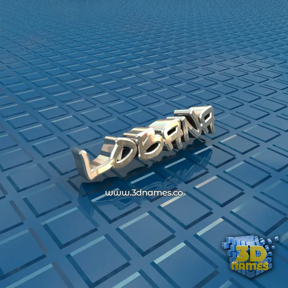 lobana in Blue Bling style - 3D name wallpaper