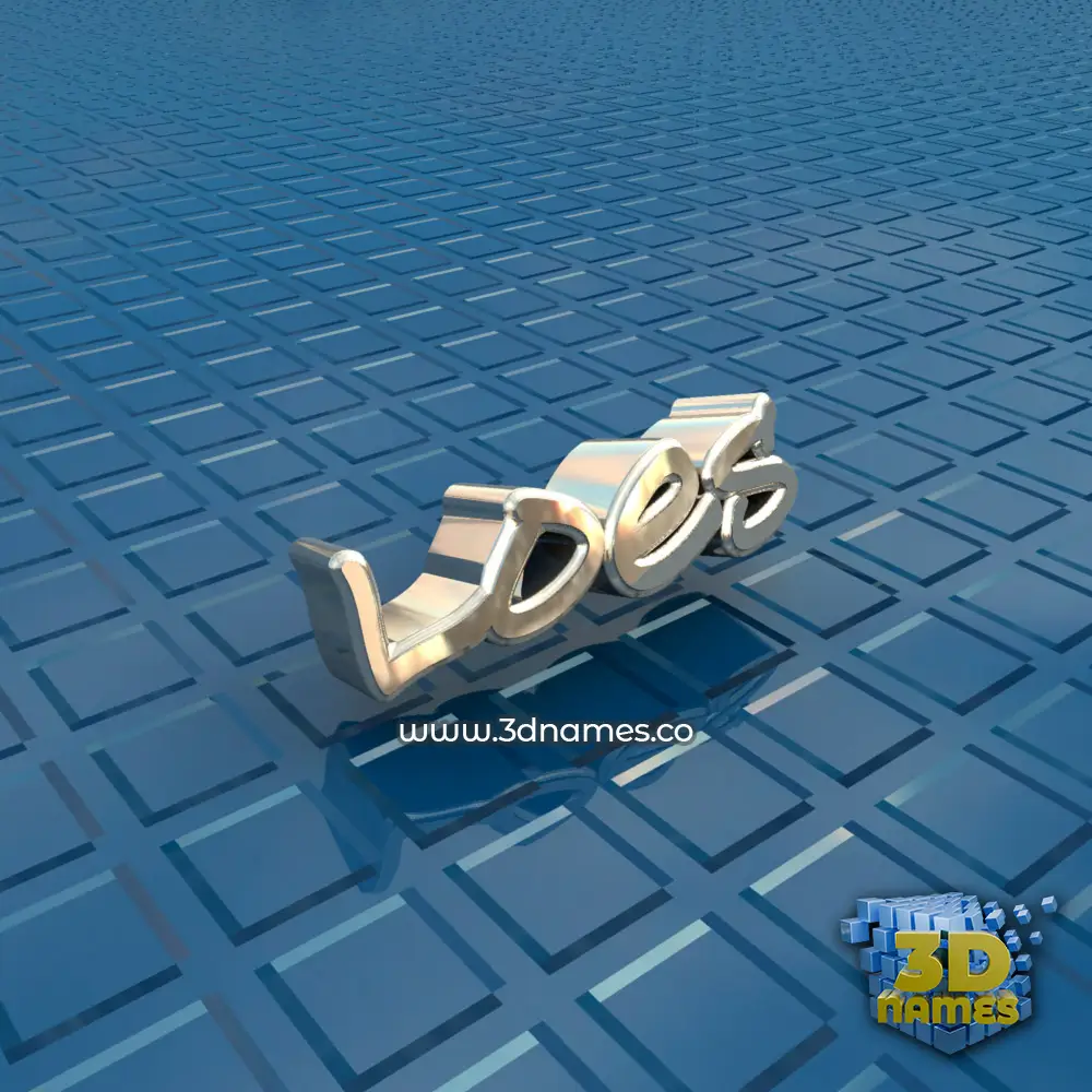 loes in Blue Bling style - 3D name wallpaper