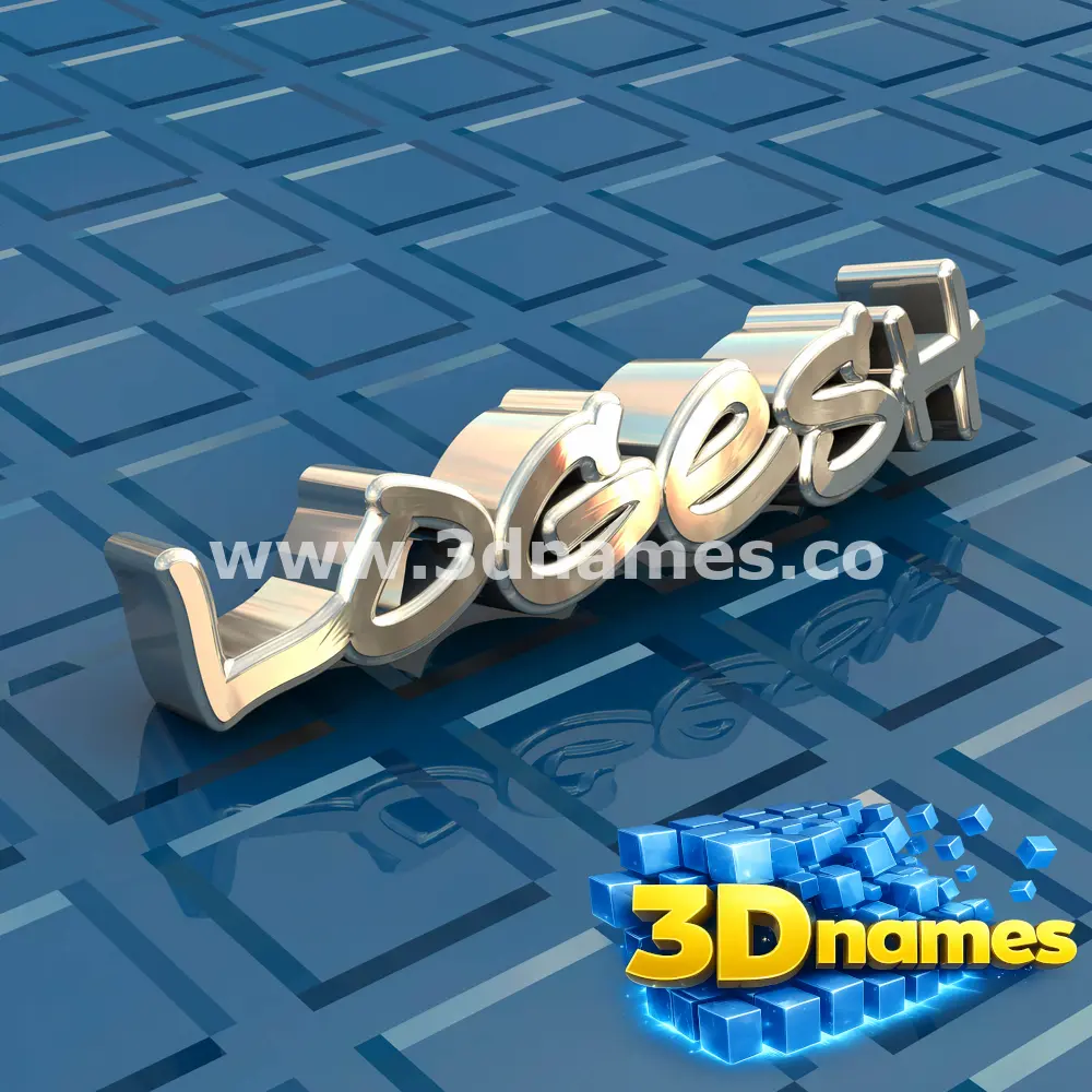 logesh in Blue Bling style - 3D name wallpaper