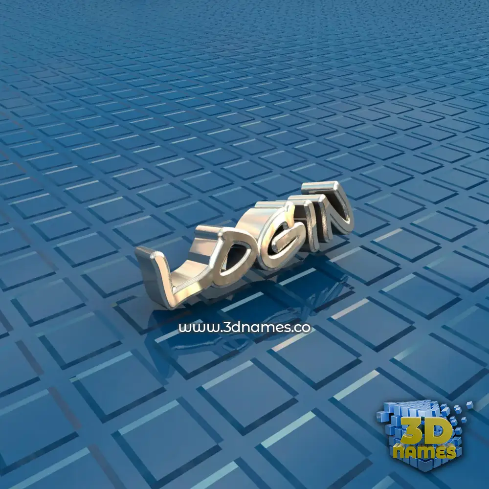 login in Blue Bling style - 3D name wallpaper