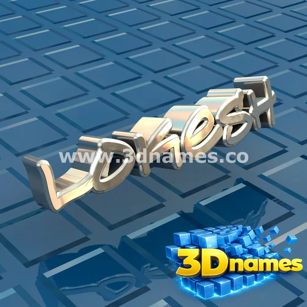 lokesh in Blue Bling style - 3D name wallpaper
